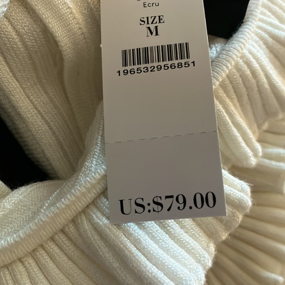 NWT WHBM Ruffle One-Shoulder Tank Sweater - Picture 5 of 5